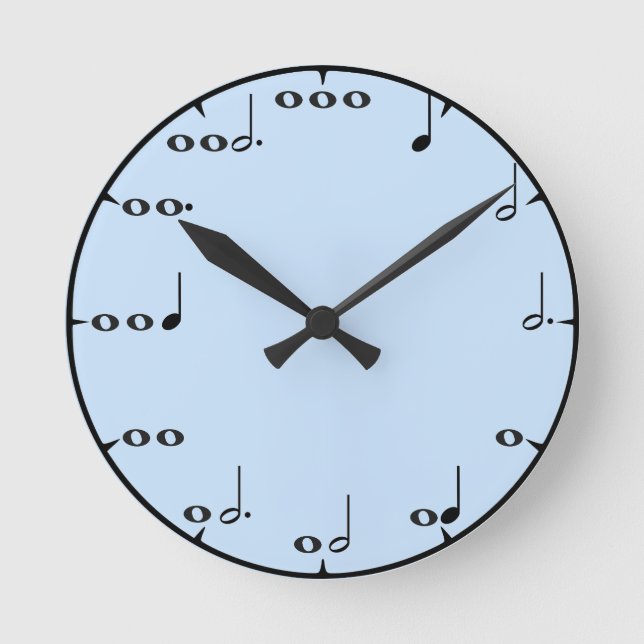 Horloge murale musicale bleue de mathématiques (Recto)