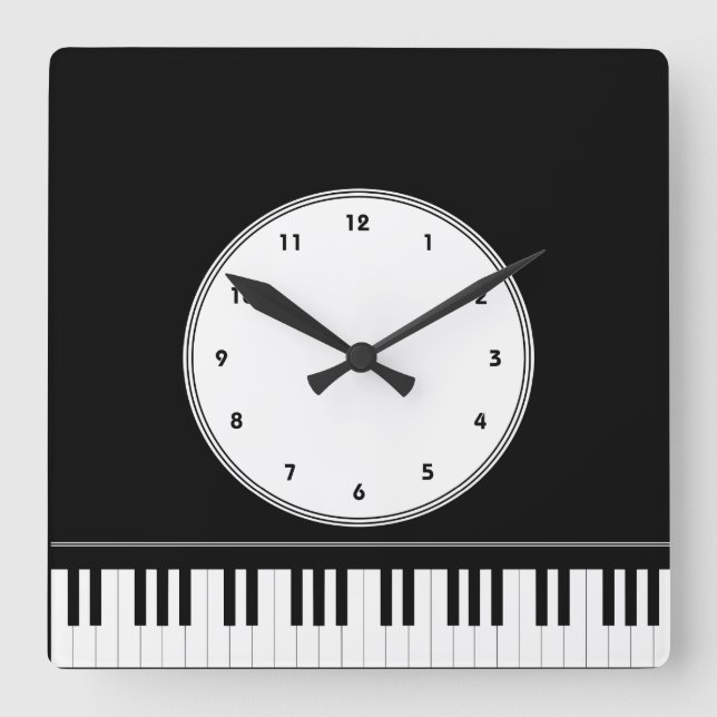 Horloge murale musicale du clavier de piano (Recto)
