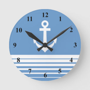 Horloge murale nautique avec l'ancre de bateau