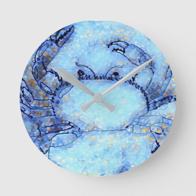 Horloge murale nautique de bleu de crabe (Recto)