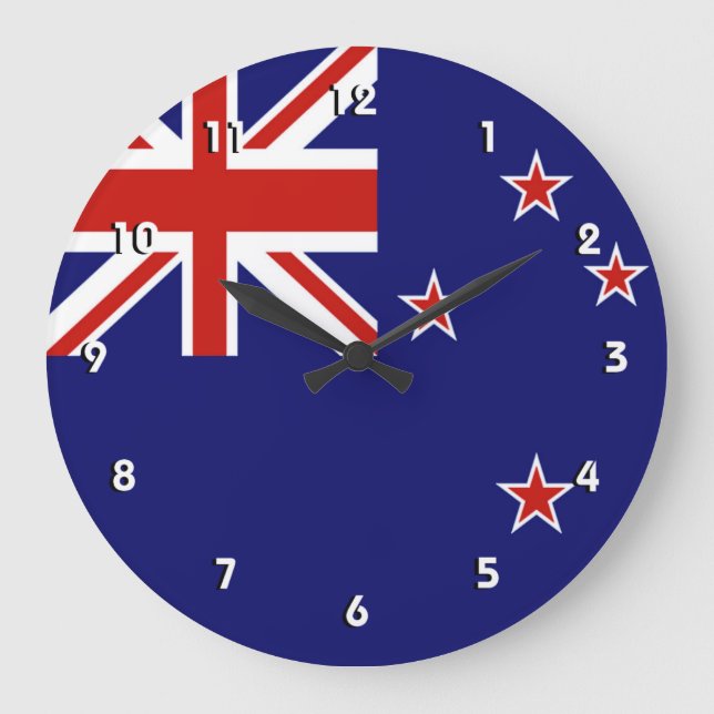 Horloge murale néo-zélandaise avec chiffres (Recto)