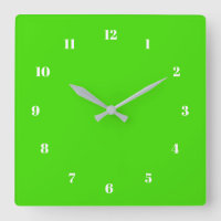 Horloge murale néon vert personnalisée avec chiffr