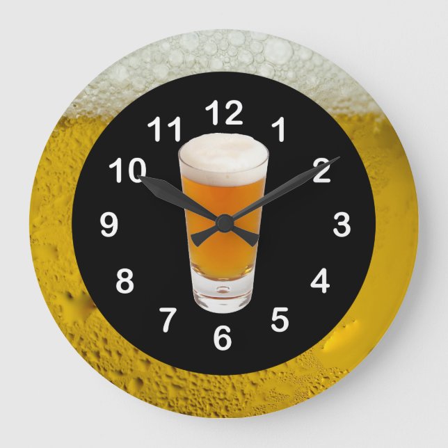 Horloge murale noir or l'heure est Beer O'Clock (Recto)