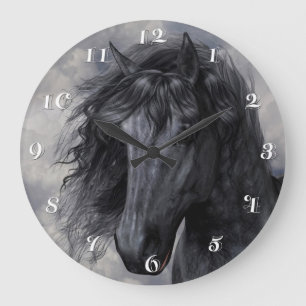 Horloge murale noire de beauté