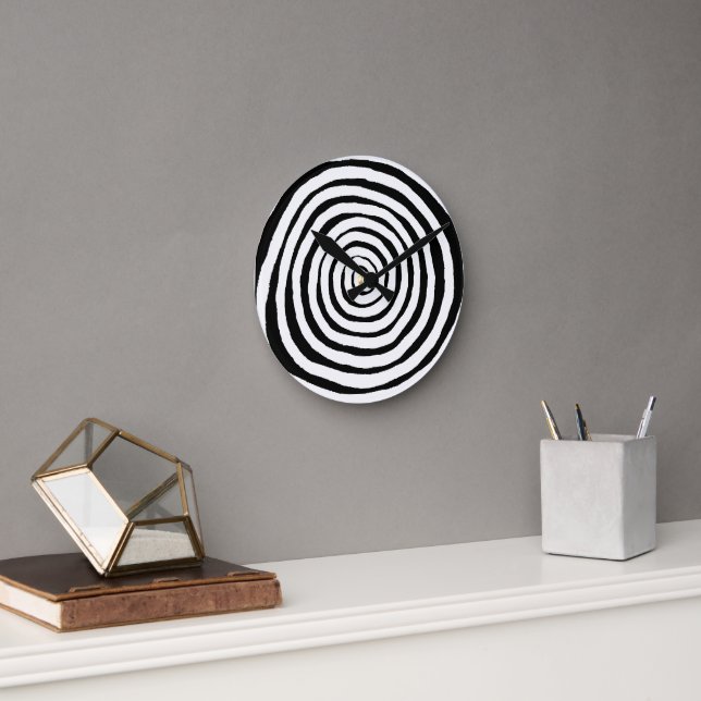 Horloge murale noire et blanche (Bureau)