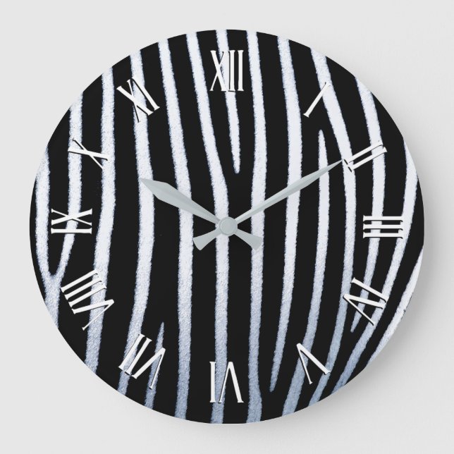 Horloge murale noire et blanche simple du motif | (Recto)