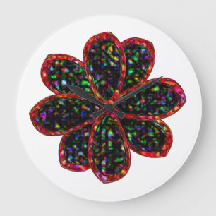Horloge murale noire et rouge de la Parties scinti