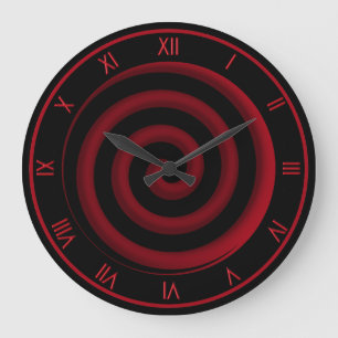 Horloge murale noire et rouge super Cool
