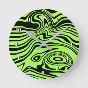 Horloge murale noire et vert néon