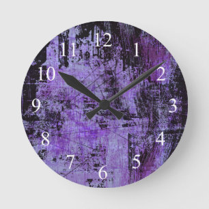 Horloge murale noire et violet foncé