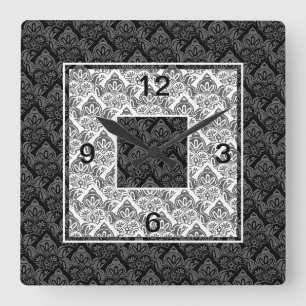 Horloge murale noire, grise, blanche
