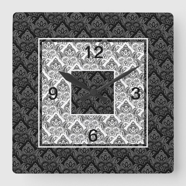 Horloge murale noire, grise, blanche (Recto)