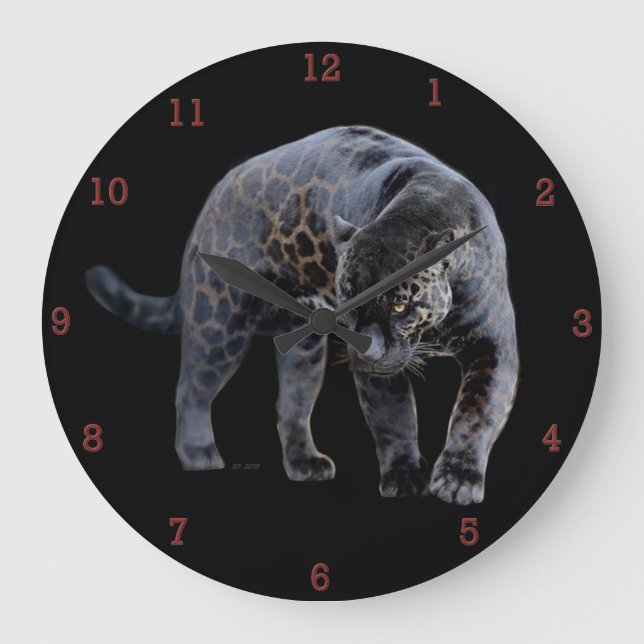 Horloge murale noire Jaguar Diablo (Recto)
