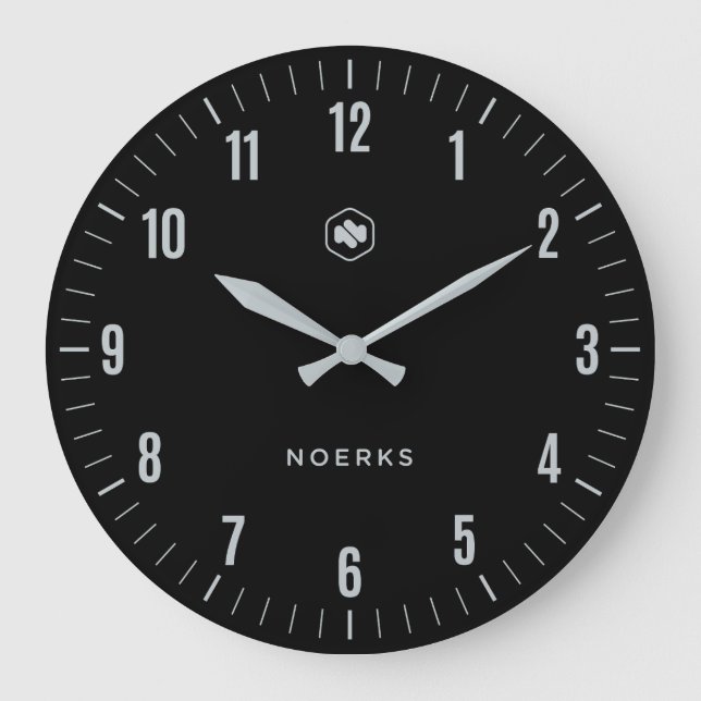Horloge murale noire minimaliste (Recto)