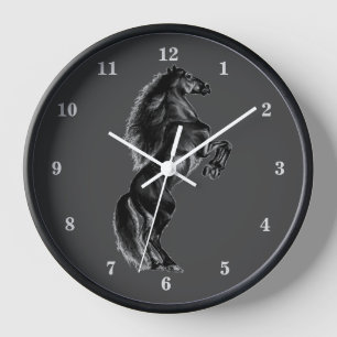 Horloge murale noire sauvage dressée Cadeau