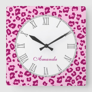 Horloge murale nommée rosâtre de poster de animal