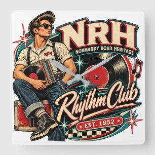 Horloge murale NRH Rhythm Club Vintage Rock and Ro