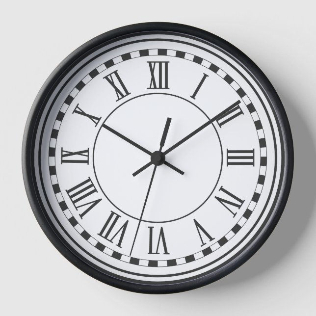 Horloge murale numérique classique ⏳ noir et blanc (Recto)