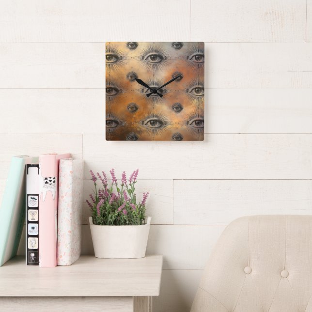 Horloge murale œil qui voit tout (Salle de lecture)