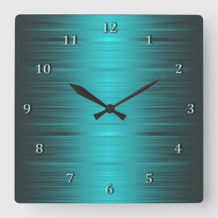 Horloge murale ombragée de carré d'Aqua de