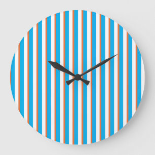 Horloge murale : Orange, Bleu Turquoise, Blancs
