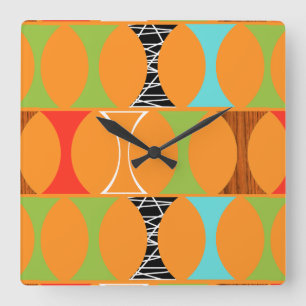 Horloge murale orange moderne de motif de la