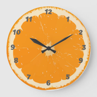 Horloge murale orange pour cuisine