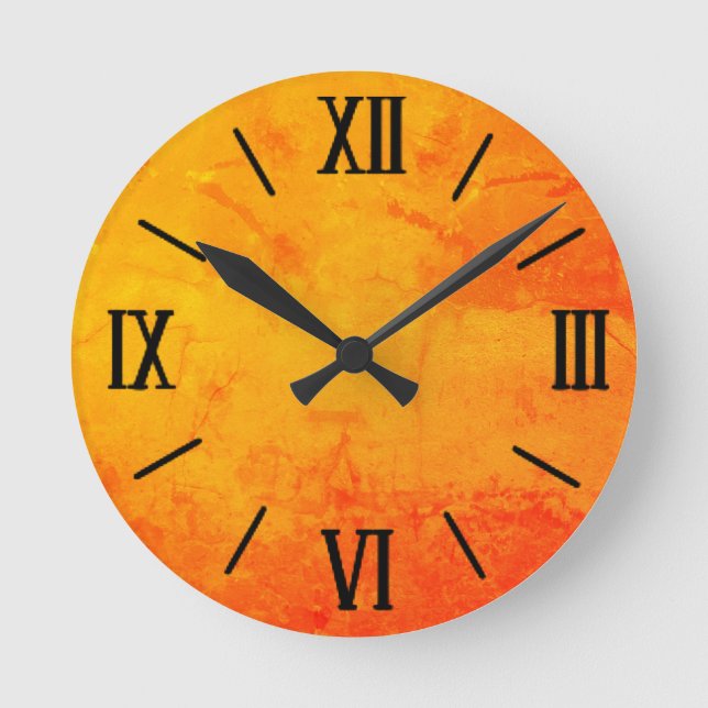Horloge murale orange rétro (Recto)
