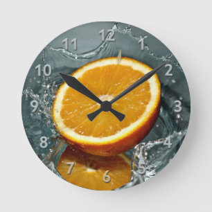 Horloge murale Orange Splash