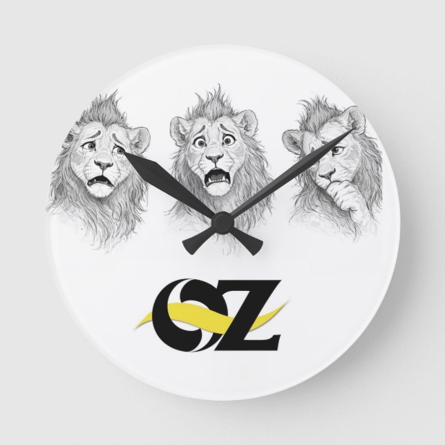 Horloge murale Oz avec le Lion peureux (Recto)