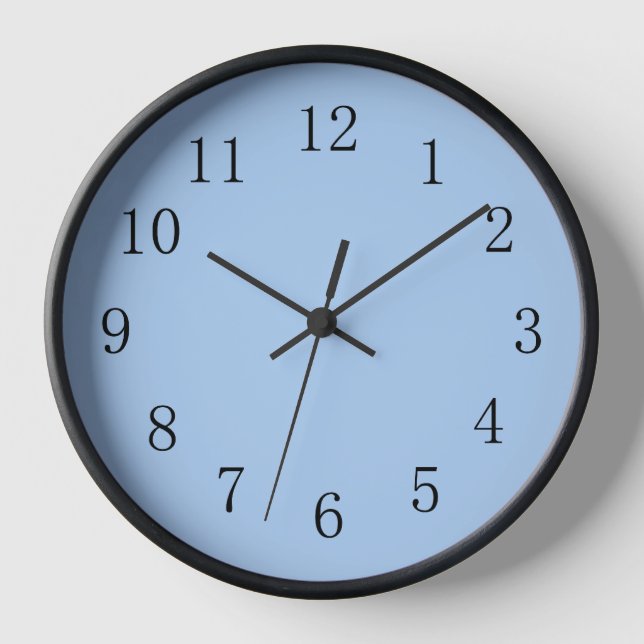 Horloge murale Pale Cornflower Bleu (Recto)