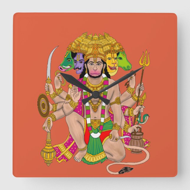 Horloge murale Panchmukhi Hanuman  (Recto)