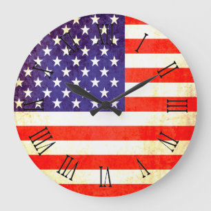 Horloge murale patriotique de chiffres romains de