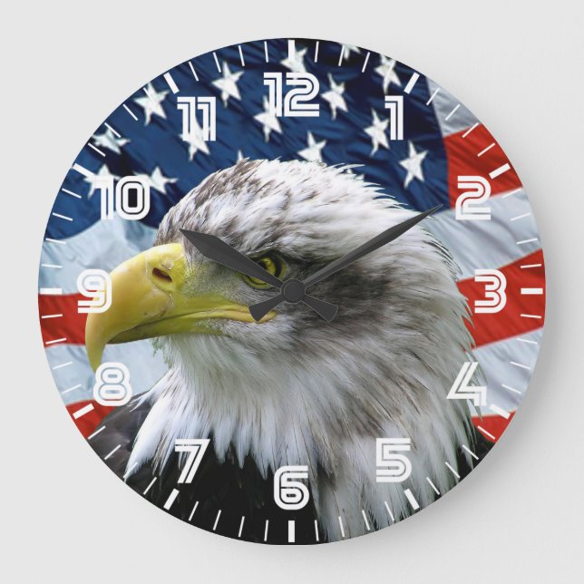 Horloge murale patriotique de drapeau américain (Recto)