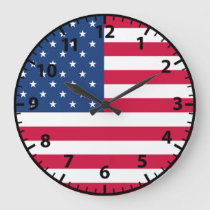 Horloge murale patriotique drapeau américain pour