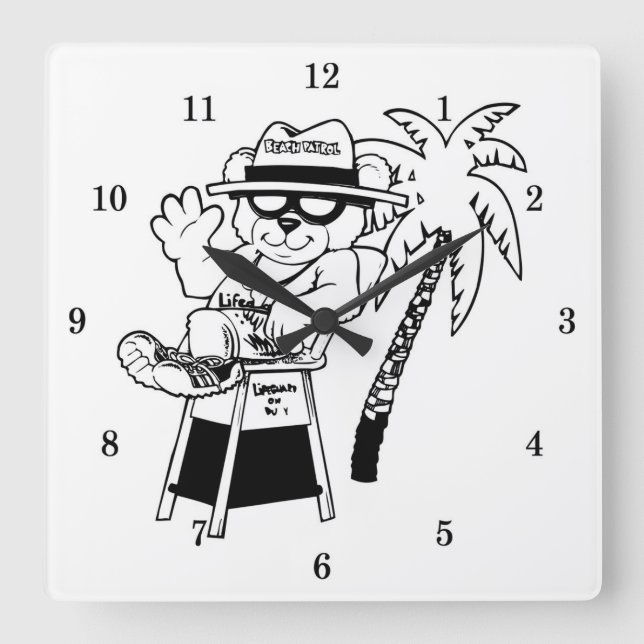 Horloge murale patrouille de plage (Recto)