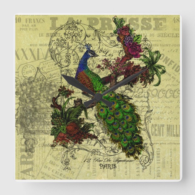 Horloge murale Peacock vintage (Recto)