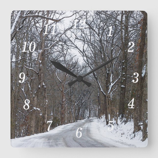 Horloge murale peinte de la neige d'Ozark (Recto)