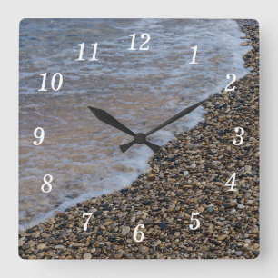 Horloge murale peinte de la vague côtière