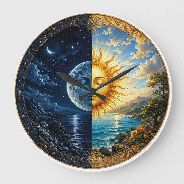 Horloge murale persane Nuit & Jour Yalda – Soleil, (Recto)