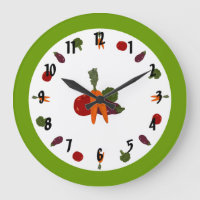 Horloge murale personnalisable avec légumes coloré