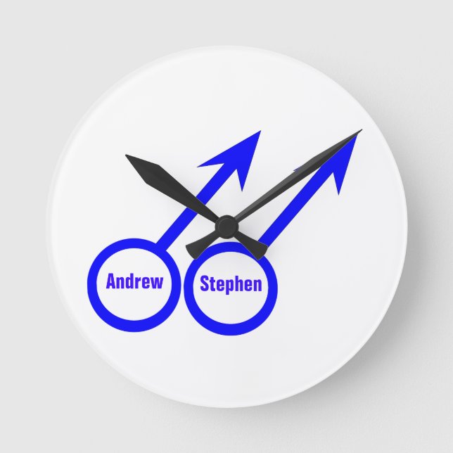 Horloge murale personnalisable d'amants gais (Recto)