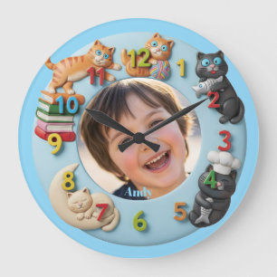 Horloge murale personnalisable pour enfants avec d