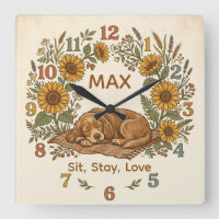 Horloge murale personnalisée à silhouette de chien