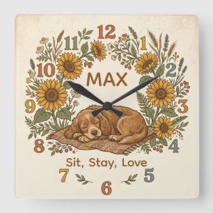 Horloge murale personnalisée à silhouette de chien