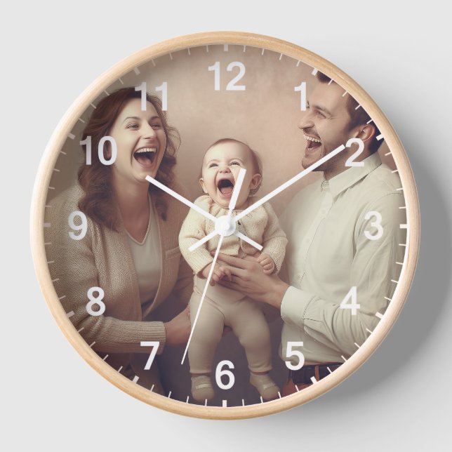 Horloge murale personnalisée (Ajouter votre propre (Recto)