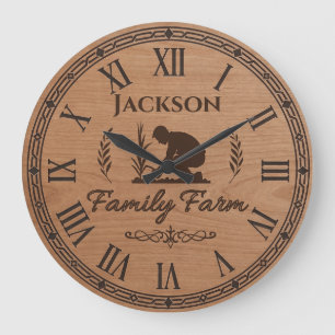 Horloge murale personnalisée au nom de famille – F