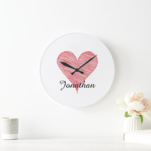 Horloge murale personnalisée avec esquisse de cœur