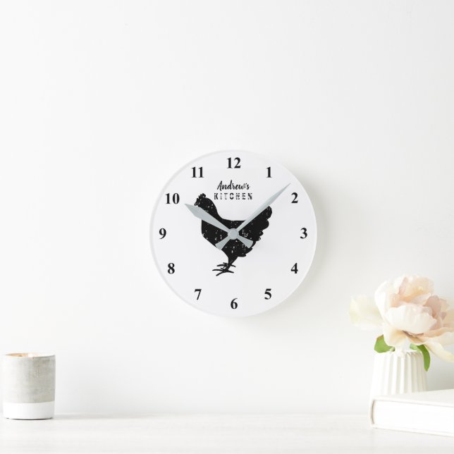 Horloge murale personnalisée avec logo de poulet r (Maison)