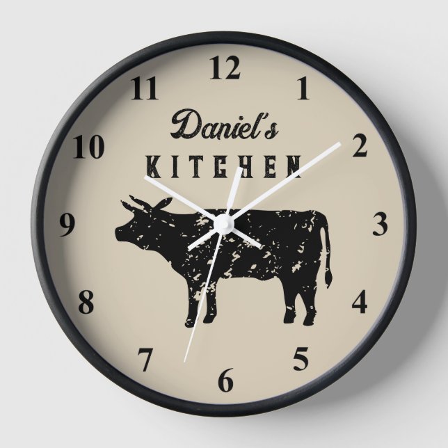Horloge murale personnalisée avec logo de vache vi (Recto)